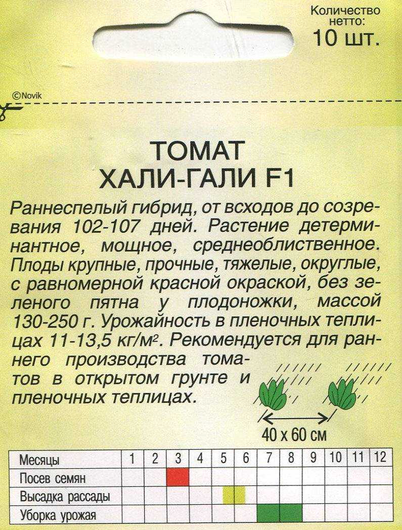 Хали гали: описание сорта томата, характеристики помидоров, посев
