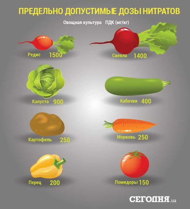 Нитраты в овощах и фруктах: таблица содержания, как избавиться