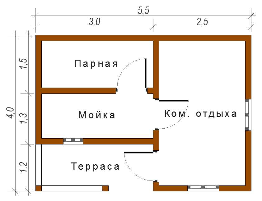 Как построить баню из бруса 3х4 своими руками: проекты, чертежи, инструкция, фото